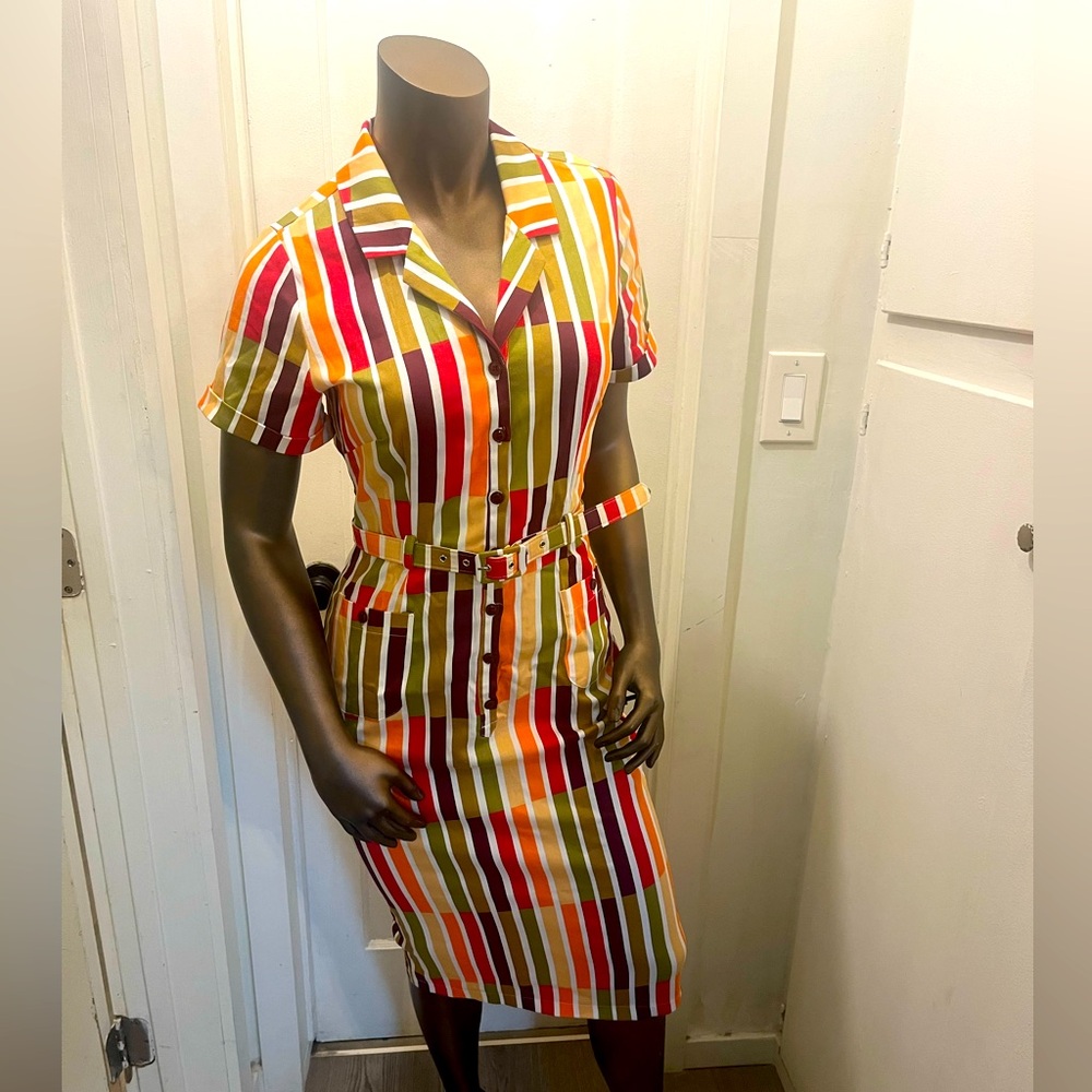 NWT Collectif striped pencil dress